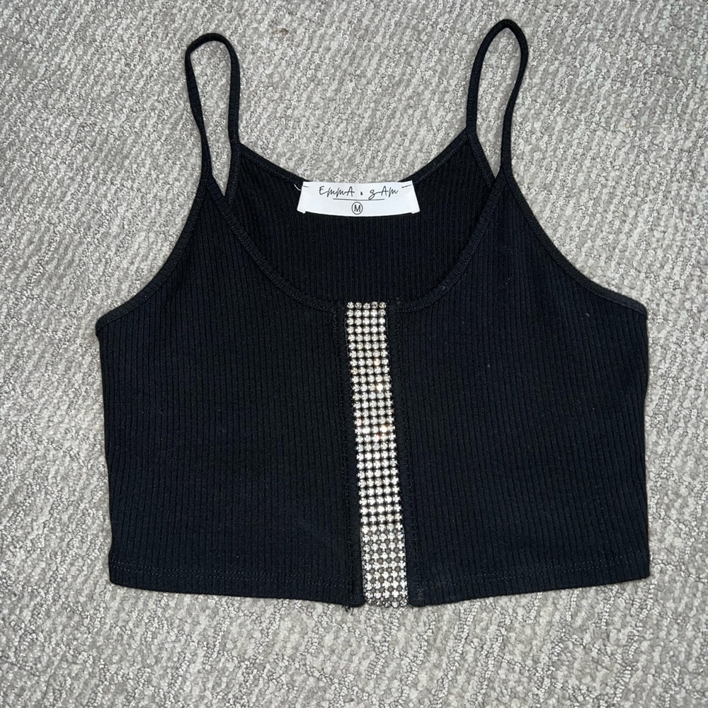 Emma and Sam, black tank, size M